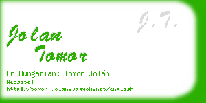 jolan tomor business card